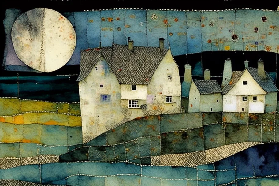 patchwork art by Jamie heiden, peter doig, Renoir, pol Ledent, endre penovac, Gustave Loiseau, Arthur Rackham, Doug Chinnery, Maud Lewis. inlay, watercolors and ink, beautiful, fantastic view, extremely detailed, intricate, best quality, highest definition, rich colours. intricate beautiful dynamic lighting award winning fantastic view ultra detailed 4K 3D high definition hdr