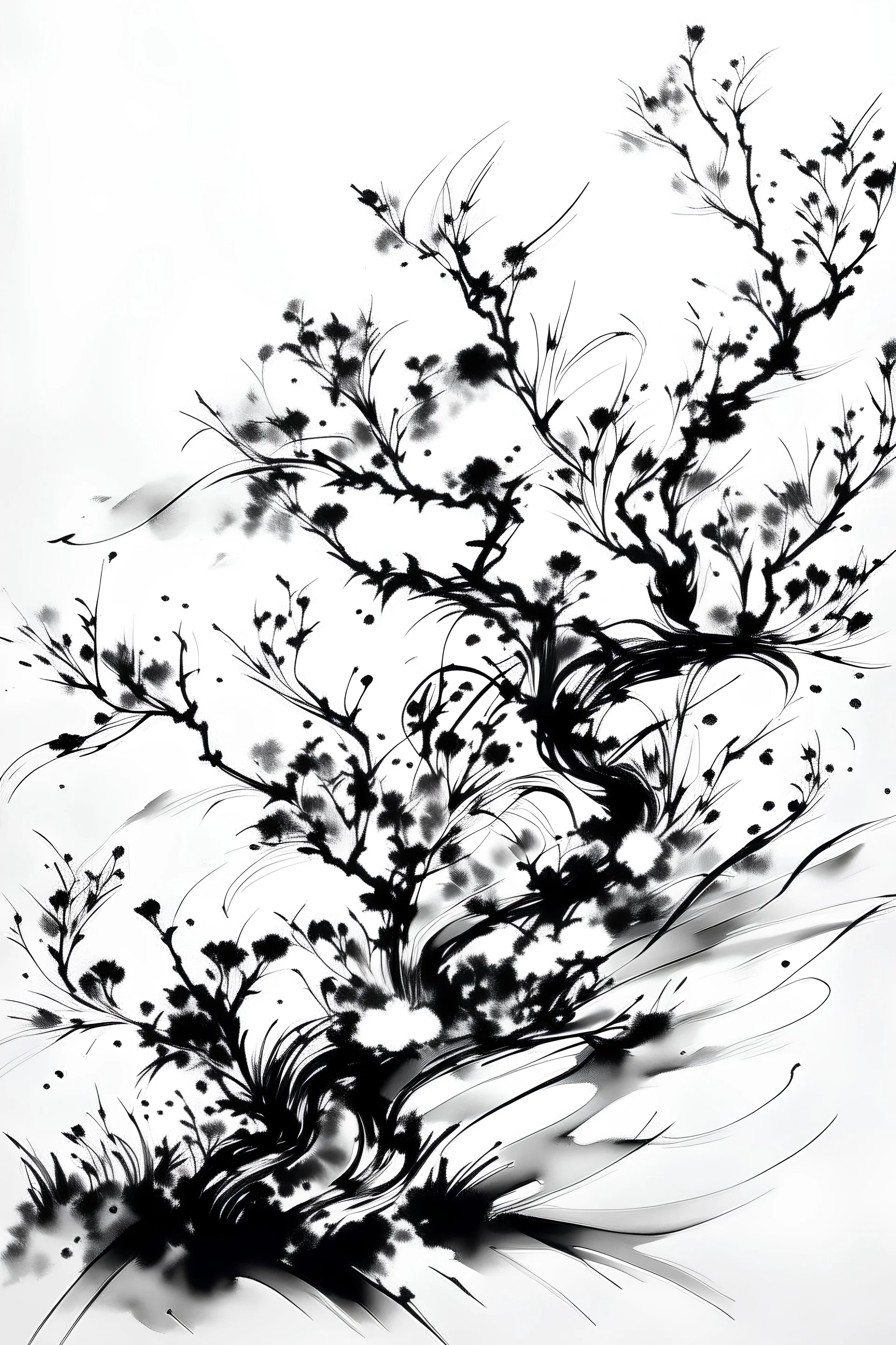 Dessi Phasme encre de chine simple noir et blanc