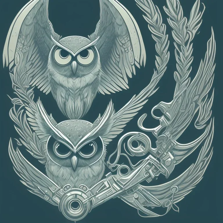 owl logotype retro