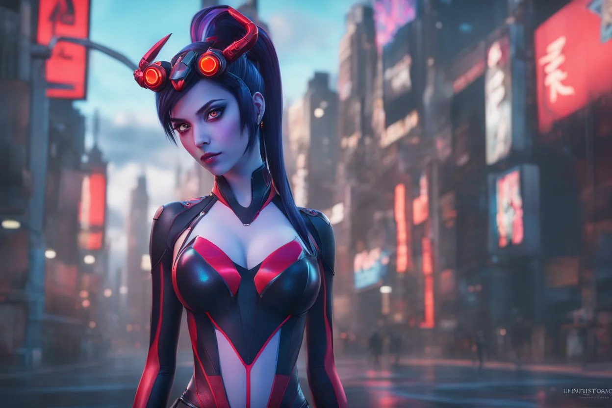 Widowmaker in 8k anime cgi artstyle, spider them, neon effect, close picture, full body, apocalypse, intricate details, highly detailed, high details, detailed portrait, masterpiece,ultra detailed, ultra quality