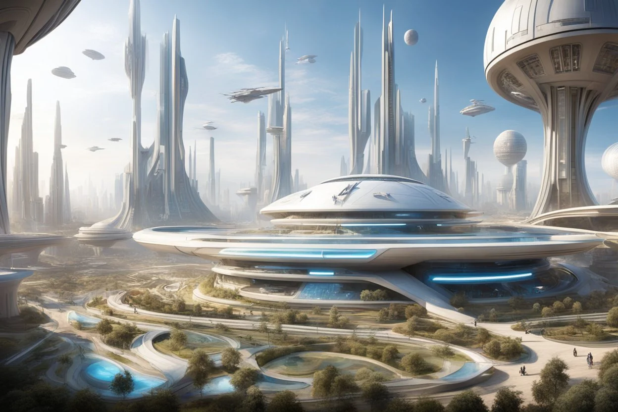 Theme park of the city of the future 2050, star wars, fabulousness