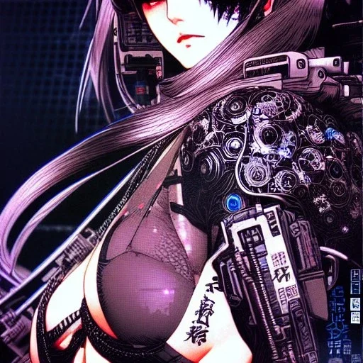 beautiful cyberpunk girl, hyper detailed, hyperdetailed, intricately detailed, illustration by <Katsushika Hokusai> <Yoji Shinkawa>,