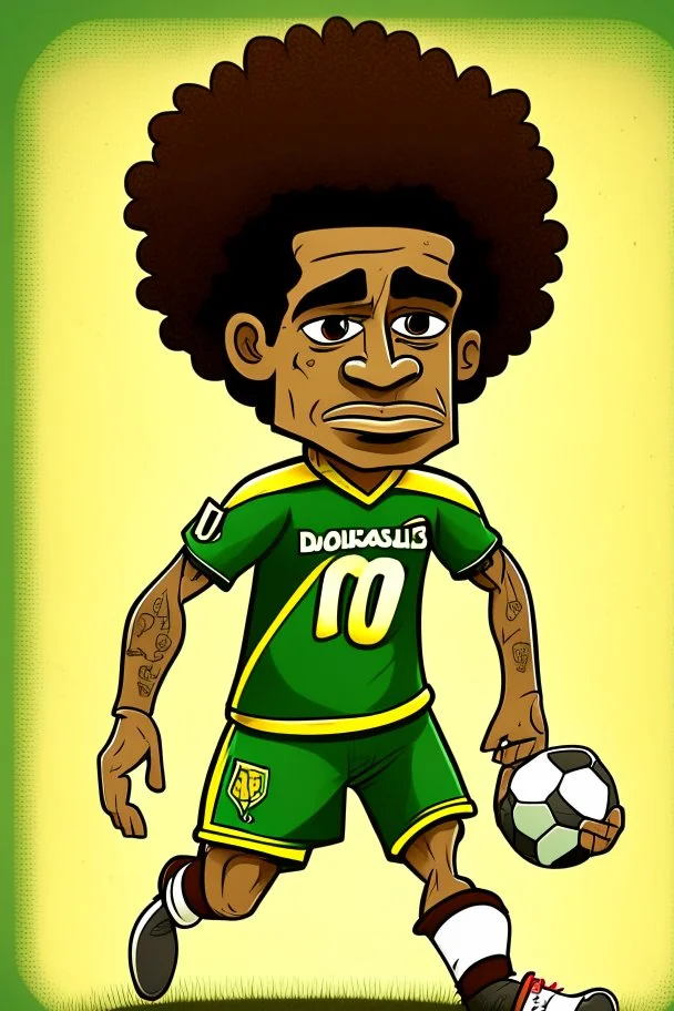 Douglas Louise Brazilian football player cartoon 2d