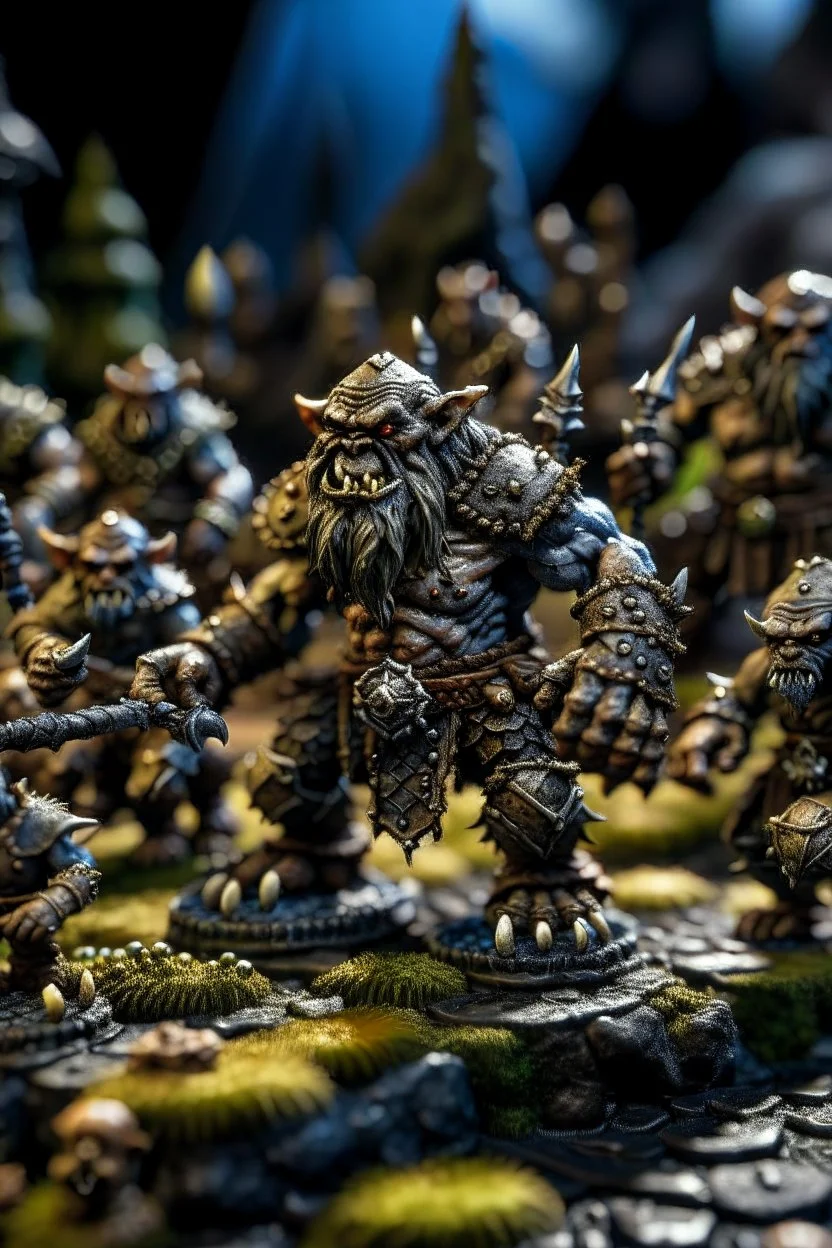 "troll og tusser"i svarte granskauen, hexagons, strategic battlefield, painted miniatures, shot on Hasselblad h6d-400c, zeiss prime lens, bokeh like f/0.8, tilt-shift lens 8k, high detail, smooth render, down-light, unreal engine, prize winning