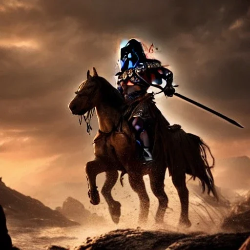 conan the barbarian as a conquistador riding a horse, uhd, realistic Epic cinematic brilliant stunning intricate meticulously detailed dramatic atmospheric maximalist digital matte painting, deep color, fantastical, intricate detail, splash screen, complementary colors, fantasy concept art, 8k resolution trending on Artstation Unreal Engine 5