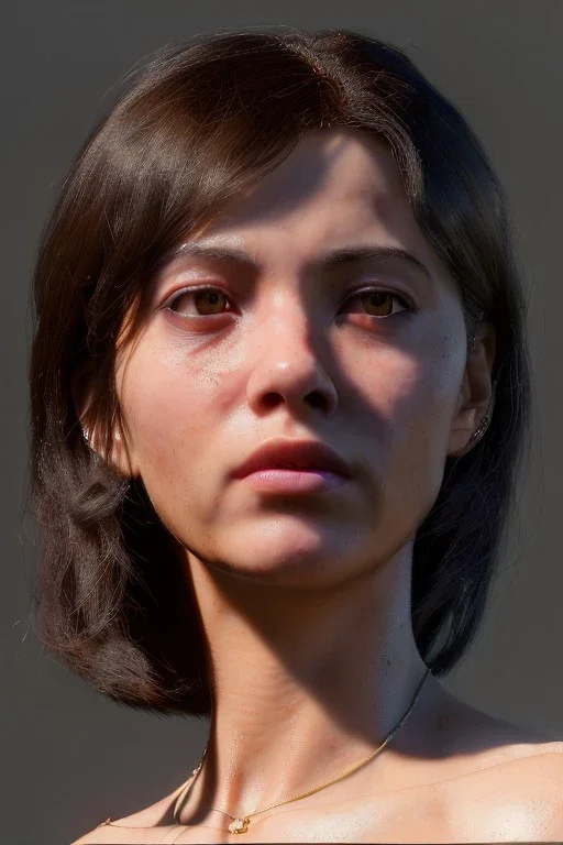 Ultra Realistic image, 25 years old brunette woman, Madrid, portrait, small stature, s size phofisan body, small chest, yakuza body tattoo, vibrant color, highly detailed, art stations, concept art, smooth, unreal engine 5, god rays, ray tracing, RTX, lumen lighting, ultra detail, volumetric lighting.