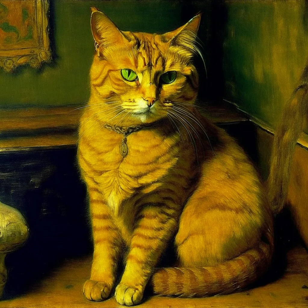 Portrait of a cat by Van Gogh