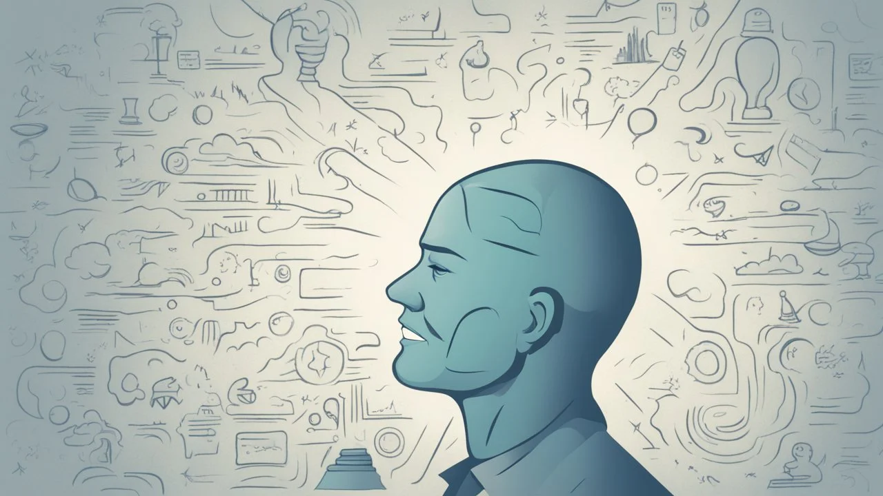 An illustrative image of a confident and smiling individual, symbolizing self-confidence and positive thinking. The image represents the power of the mind and belief in one's abilities to achieve success and overcome challenges.