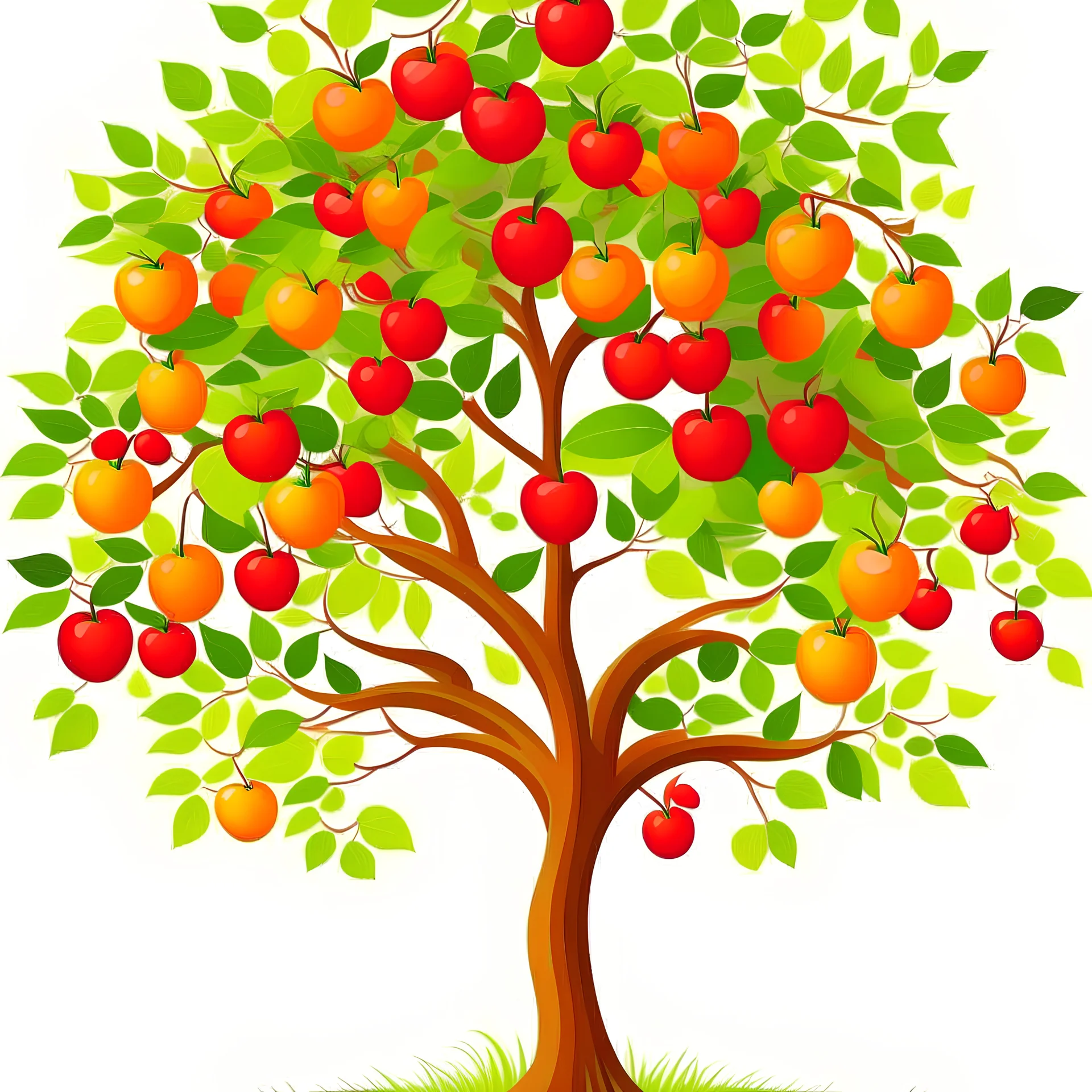 Tree with fresh love fruit branches ,vector illustrator