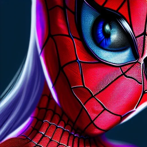 ultra detailed portrait of beautiful Spidewoman , extremely detailed digital painting, extremely detailed face,crystal clear eyes, in the style of robert e howard and pablo oliveira and Ken Kelley and Keith Parkinson ,mystical colors,perfectly centered image, perfect composition, rim light, beautiful lighting,8k, stunning scene, raytracing