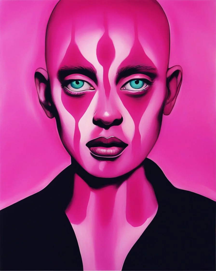 an album cover, {prompt}, Francesco Clemente, instagram, funk art, glowing pink face, glowing magenta face, glowing pink eyes