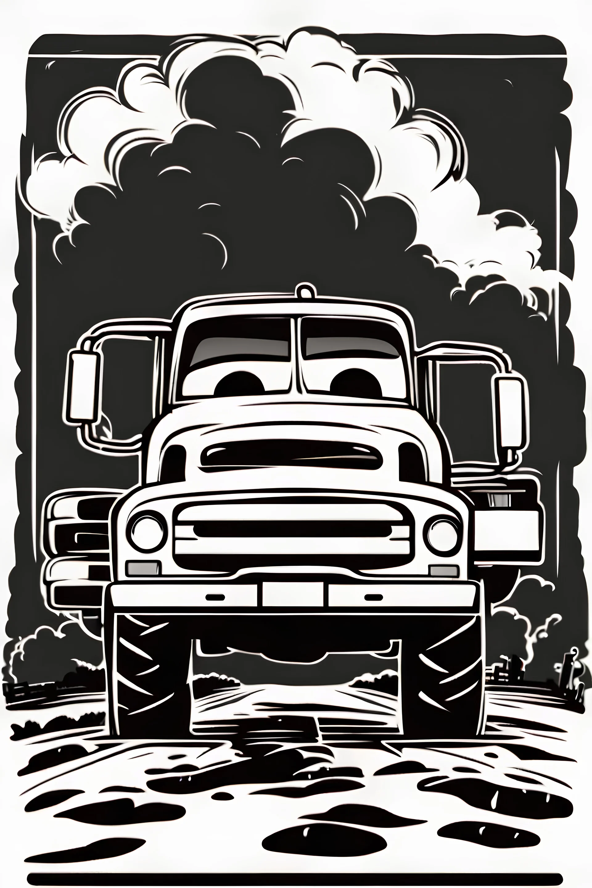 bald boy drive truck