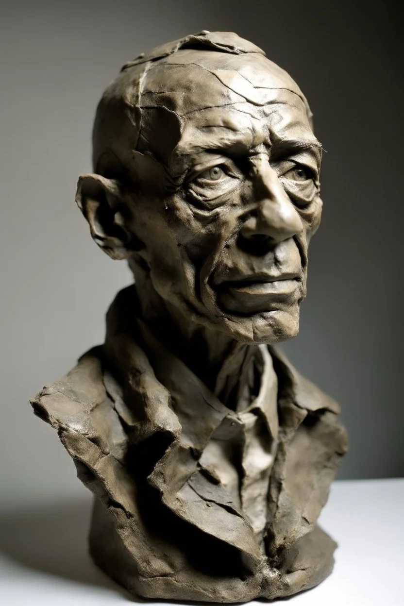 deformed sculpture of a man
