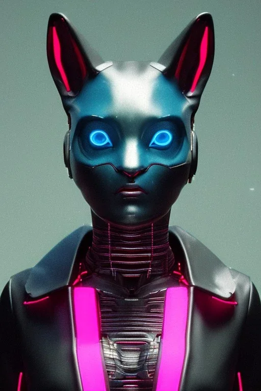 Medium Close Up Portrait, Front image. cyberpunk, rabbit mask, Spanish woman, pink short hair. latex, glossy suit. Pink, black, blue, color. Retro futuristic style. Color background, photo studio. Avatar image, highly detailed, concept art, smooth, unreal engine 5, god rays, ray tracing, RTX, lumen lighting, ultra detail, volumetric lighting, 3d, finely drawn, high definition, high resolution.