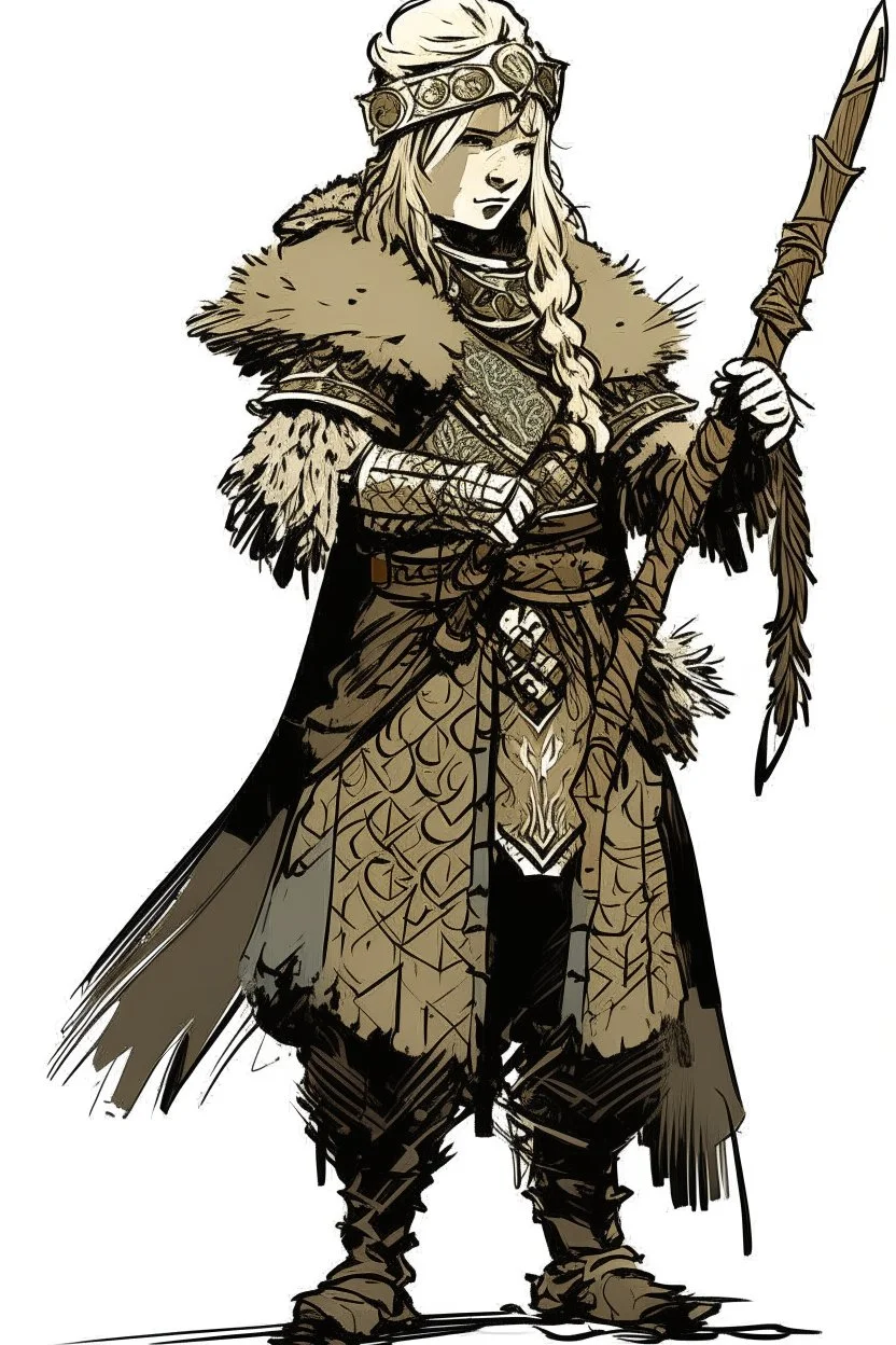 Girl Archer concept art, small head