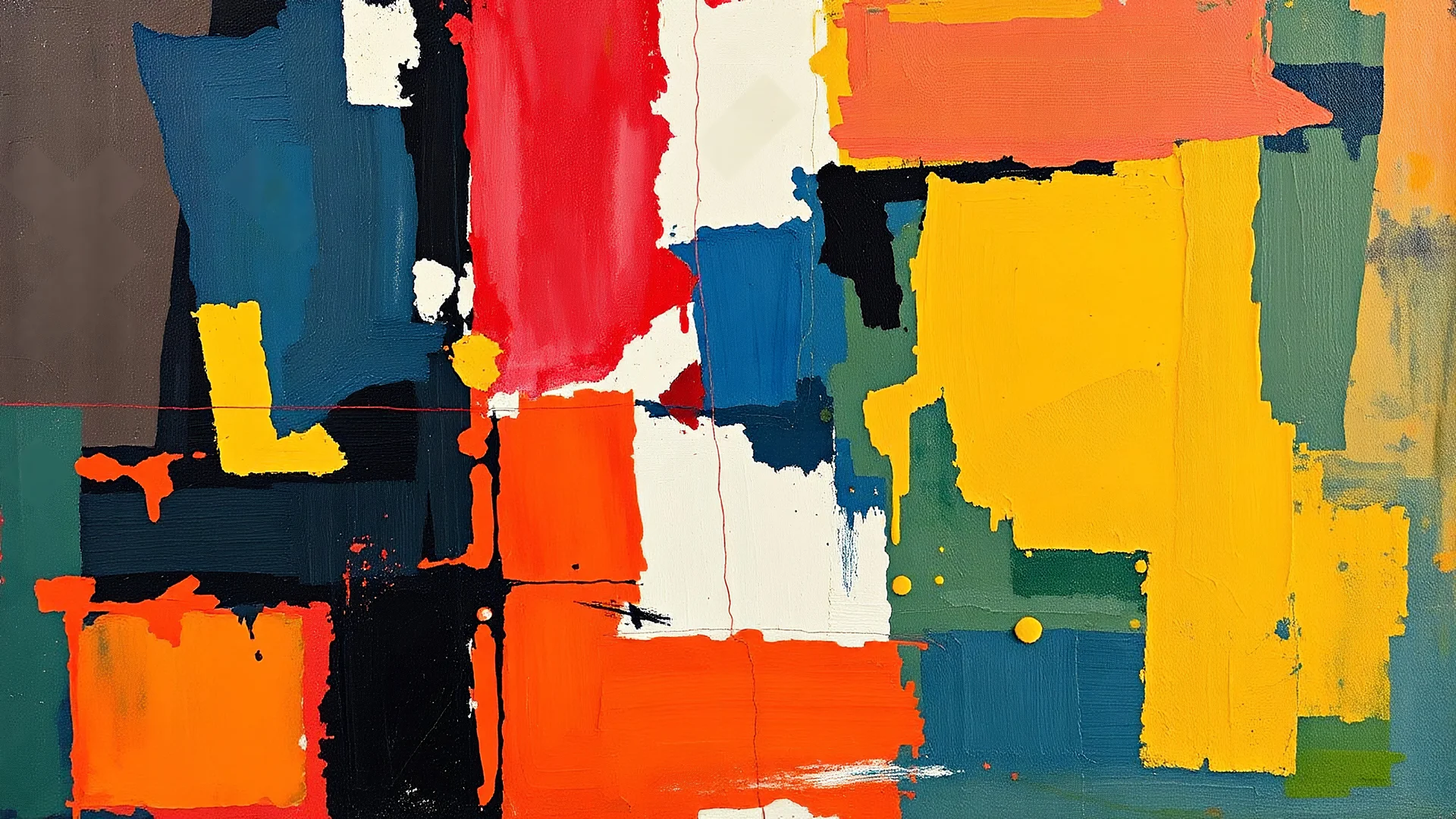 An abstract painting inspired by Hans Hofmann's iconic Abstract Expressionism style