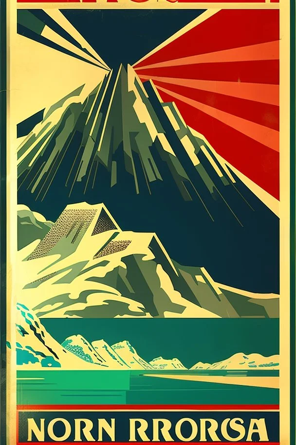 Make a retro poster about norway
