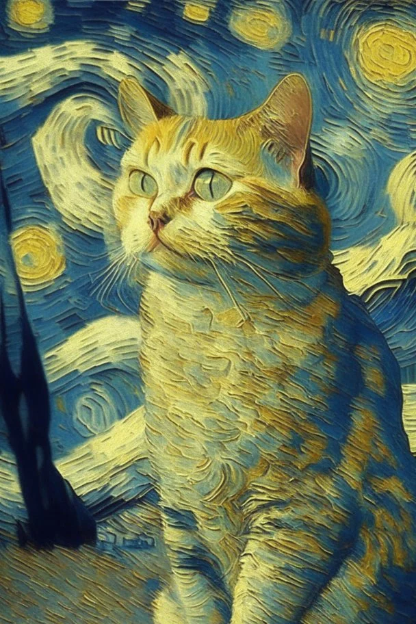 A cat by van gogh