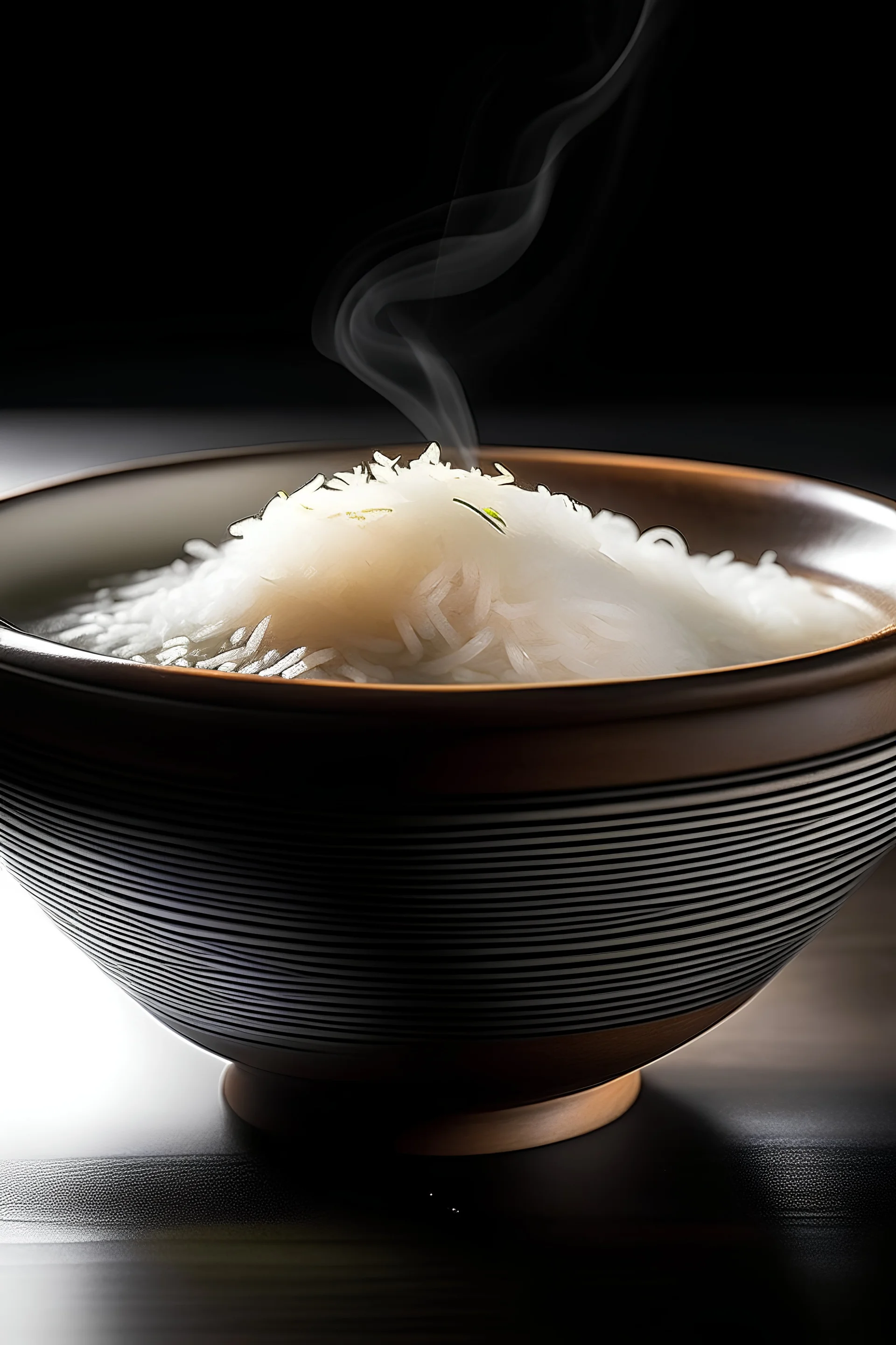 A bowl of steaming rice