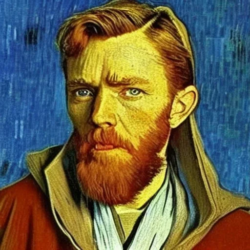 obi wan kenobi portrait by van gogh