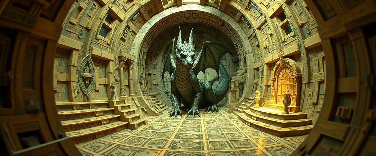 CYBERMAGIC: THE OCCULT ARCHITECTURE OF "ARTIFICIAL INTELLIGENCE", in the Escher and Bach, with a messed up dragon hiding somewhere, pin hole cam pic