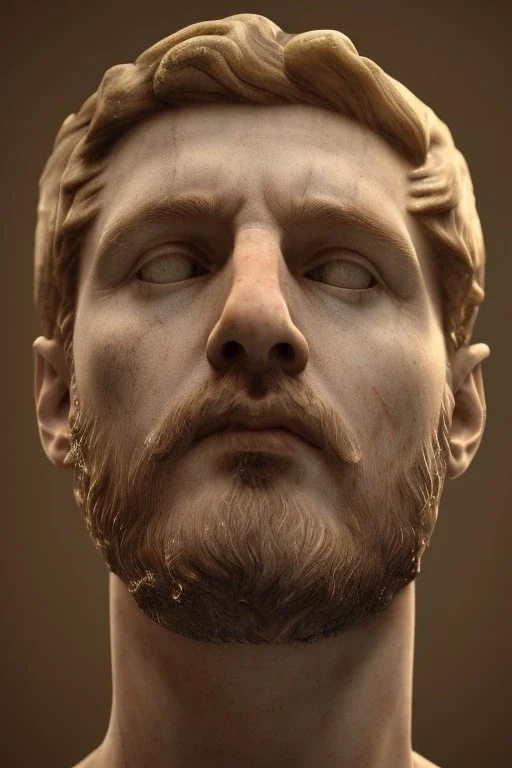 Realistic image, Roman sculpture made in marble with gold veins, Lionel messi, gold laurel leaves crown, waist up portrait,marble material, gold ornaments, Renaissance style, sun rays background, epic, celestial, cinematic lighting, God lights, 4k resolution, smooth details, soft lighting, unreal engine 5, art station, substance 3d.