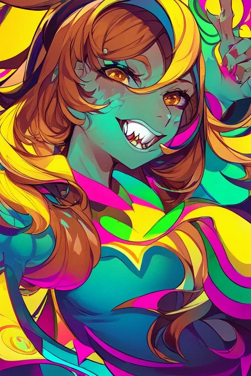 ((cute slimes)), ultra detailed illustration of a beautiful adult female elf, she is playing in a dungeon with ((slimes)), ((colorful slimes)), joy, art by MSchiffer, dark brown eyes, brunette, blushed, fangs, unzoom