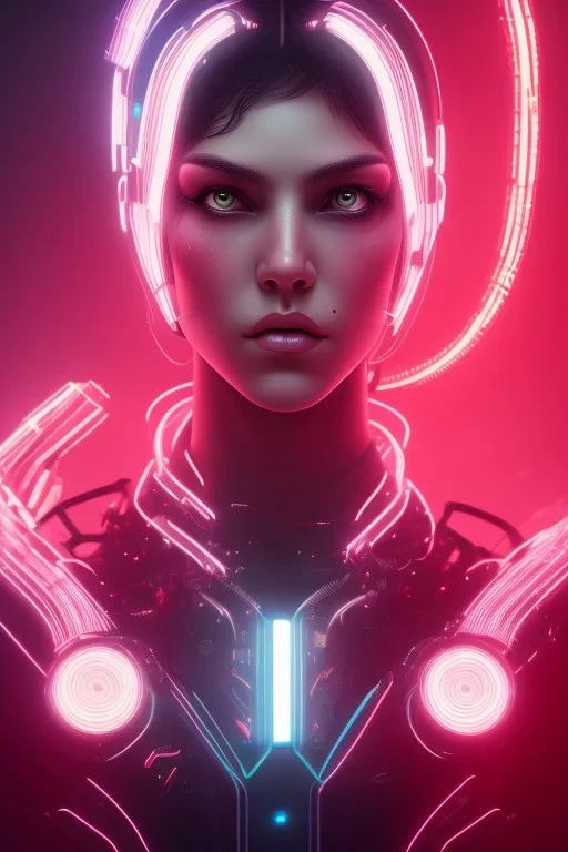 cyberpunk, head, women, portrai, tron