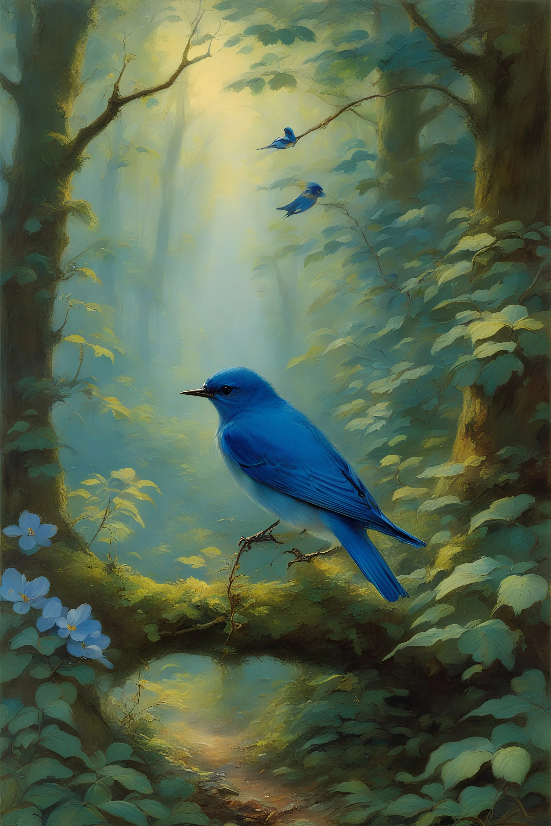 A bluebird in the forest Hans Christian Andersen John James Audubon Gaston Bussière