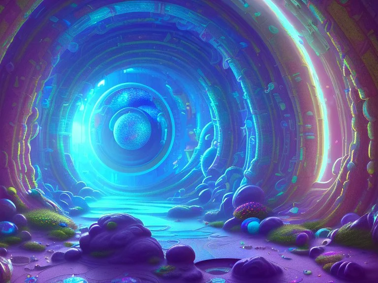 colorful underground crystal cosmic and galactic tunnel ambiance sky rocks sunny pool surreal, full of details, smooth, bright sunshine，soft light atmosphere, light effect，vaporwave colorful, concept art, smooth, extremely sharp detail, finely tuned detail, ultra high definition, 8 k, unreal engine 5, ultra sharp focus