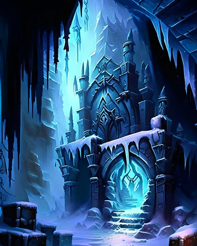 ice city dungeon fantasy rpg art painterly