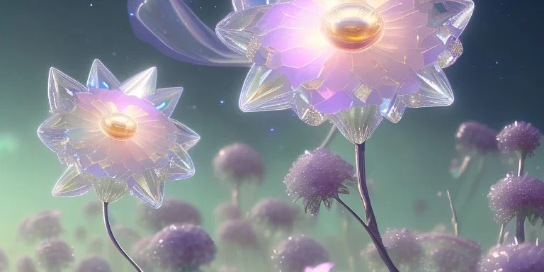 crystal subtle flower in a galactic ambiance beautiful fairy, transparent, delicate colors, in the foreground, full of details, smooth，soft light atmosphere, light effect，vaporwave colorful, concept art, smooth, extremely sharp detail, finely tuned detail, ultra high definition, 8 k, unreal engine 5, ultra sharp focus