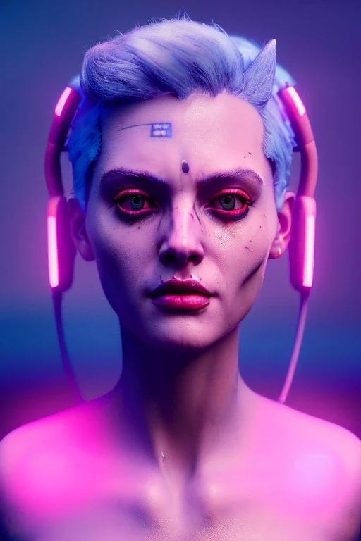 Fashion Portrait, tank girl, make up, natural busty, retro futuristic style, glow eyes, cinematic, Ultra realistic, wide angle view, soft color, highly detailed, unreal engine 5, RTX, ultra detail, volumetric lighting, 3d, finely drawn, high definition.