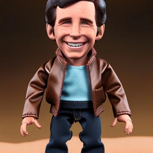 wide view Fonzie Winkler toy Action figure doll 1975 realistic (thumbs-up) (face) Forehead grin, fonzarelli, jukebox background, eyes