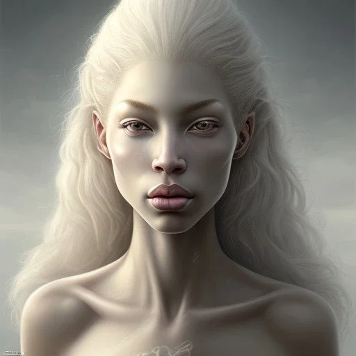 albino michaela coel blonde statuesque woman, narrow nose icelandic, big lips by gerald brom luis royo