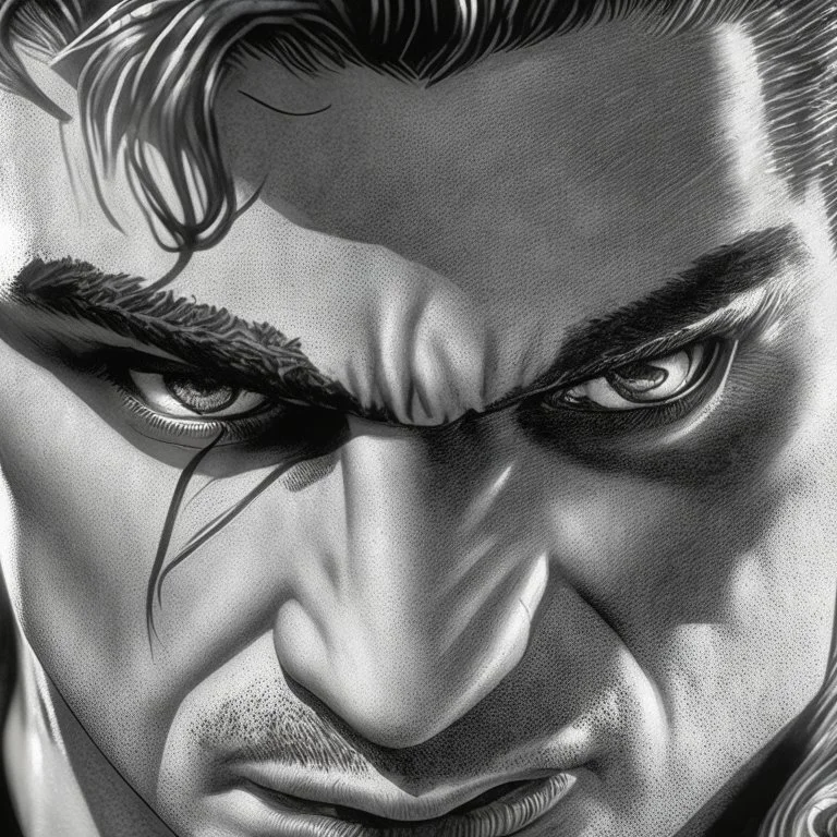 Sincity comic, a vampire punch. Closeup. Jojo.