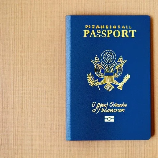 full view of a realistic, United States passport card with photo of person, blue color palette, transparent background.