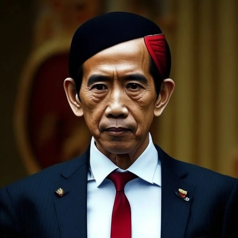 Joko Widodo The president of Republic Indonesia in militiary bloodpunk style