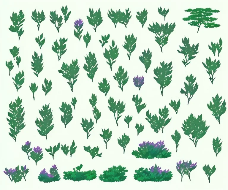 vector plants set illustration. watercolor white backdrop