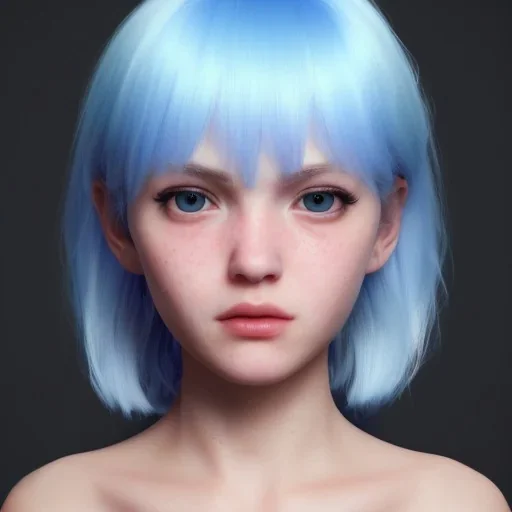 potrait girl look beautiful, eyes like ocean blue, short hair, smile, 8k, rtx, eyebrows like serious, facing left, real, cute, angry expression, tsundere, hyper realistis, hyper details, color schema aesthetic, full body