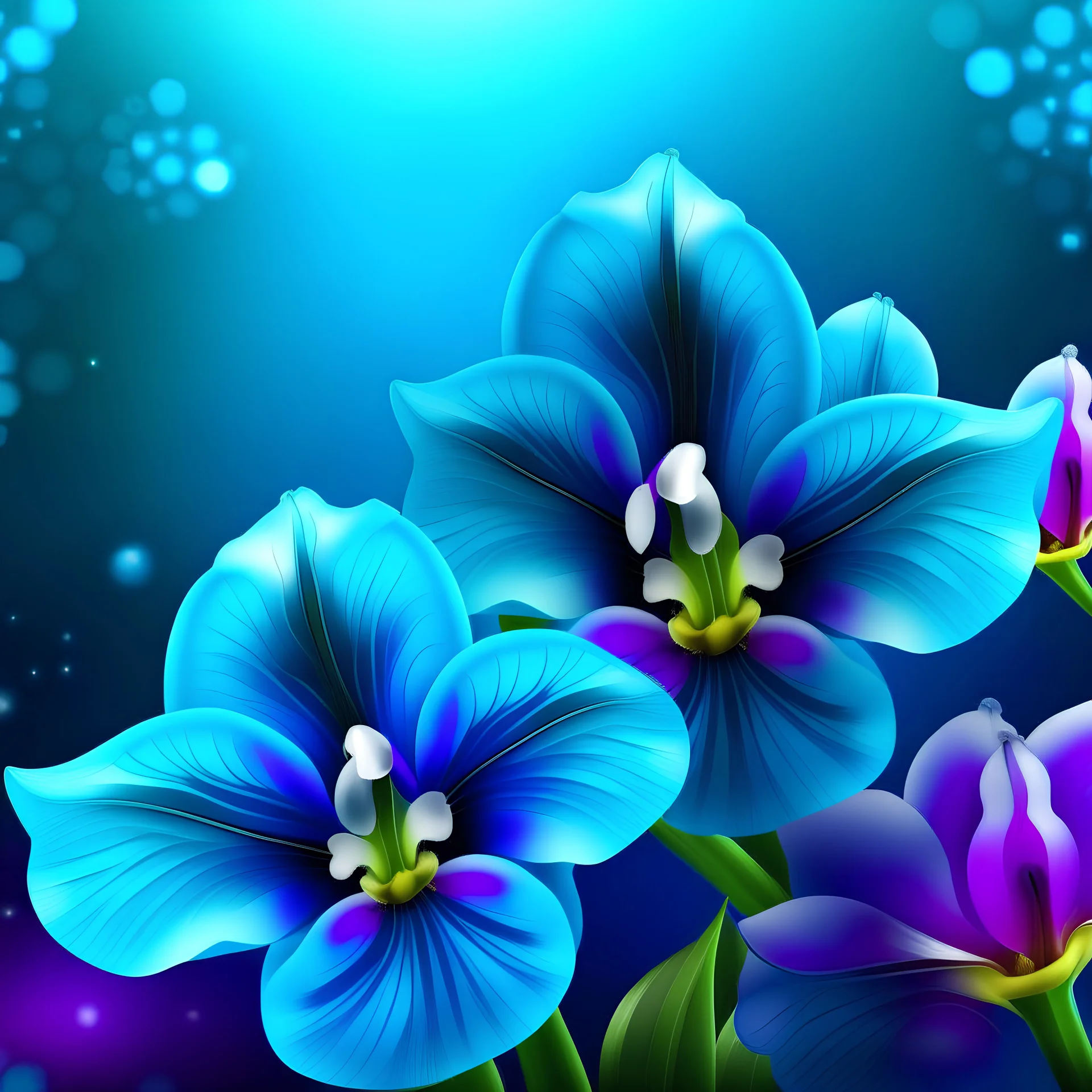 Create blue orchid and colour background