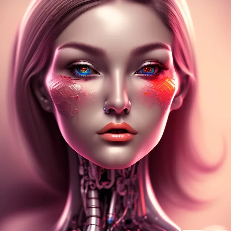 Sexy female robot face