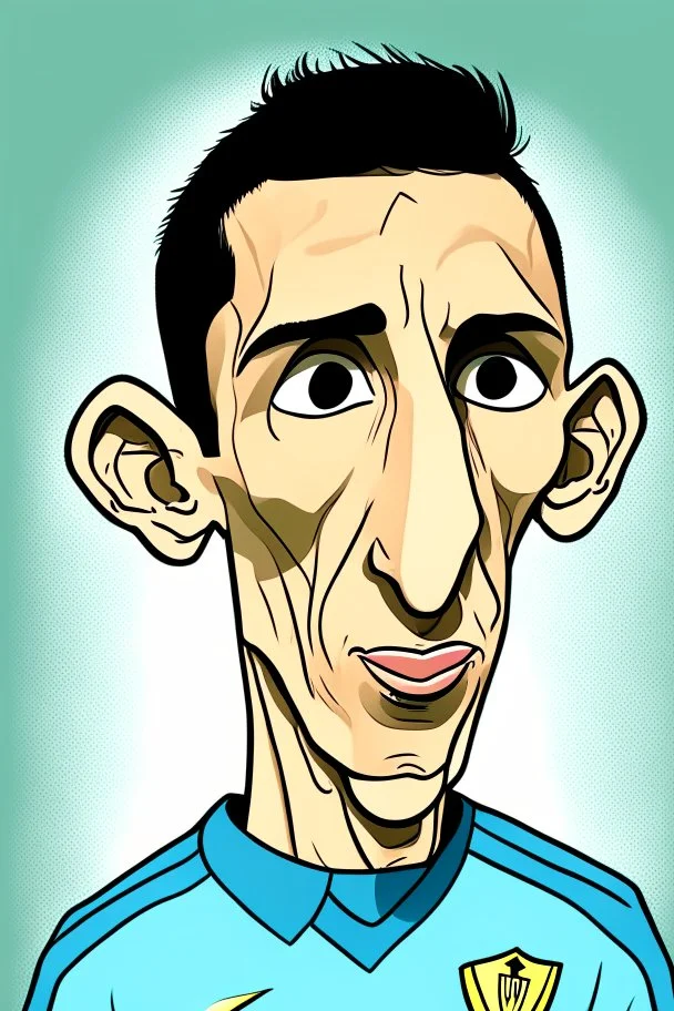 Angel Di Maria Argentine soccer player ,cartoon 2d