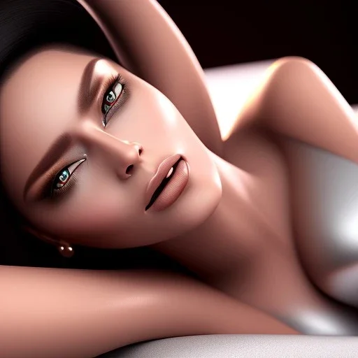 Beautiful curvy Girl pose on bed,photorealistic, shiny skin,8k resolution, ultra detailed, rendered, unreal engine 5