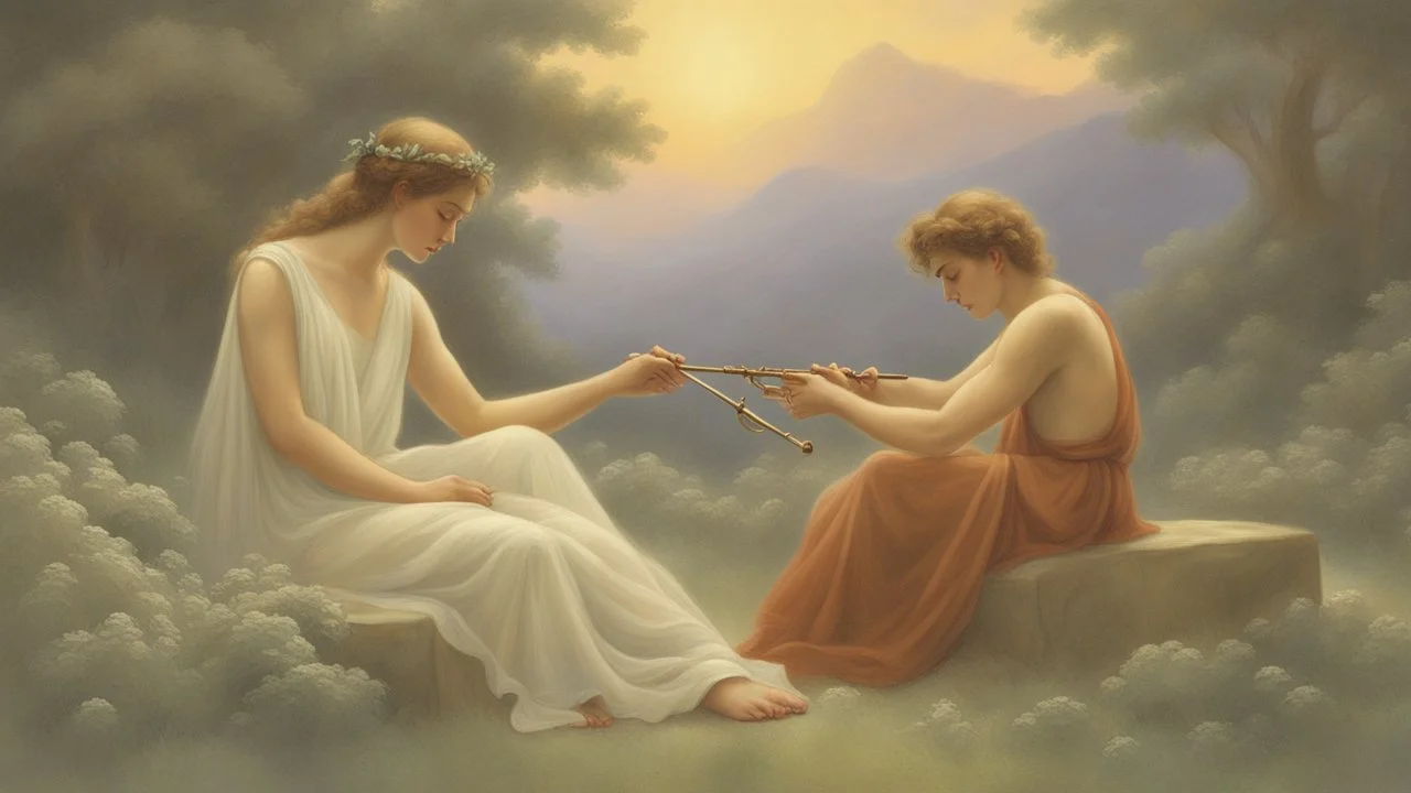 Love demands songs and my flute does not give in to love, but the day is already fleeing and the afternoon brings twilight again. You, Daphnis, take the flock from here