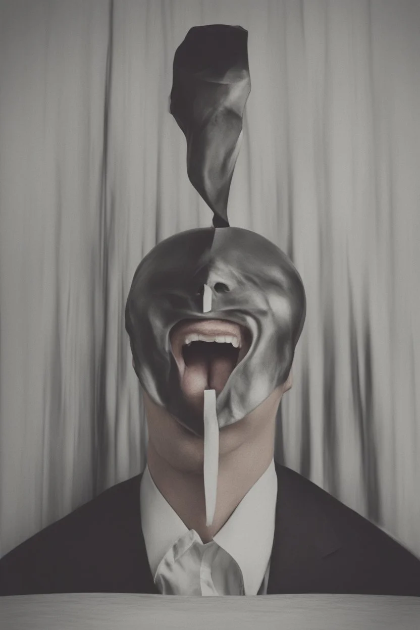 2 faceless person's laughing, surrealism