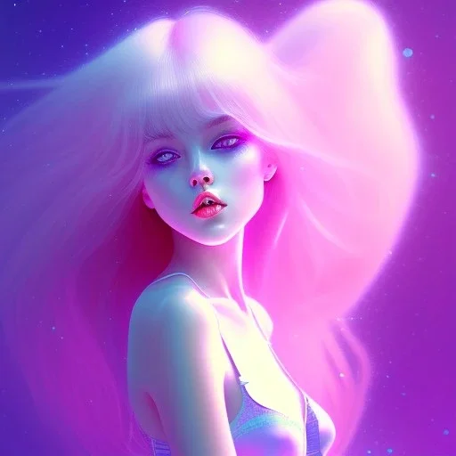 girl in a pastel kawaii dreamscape