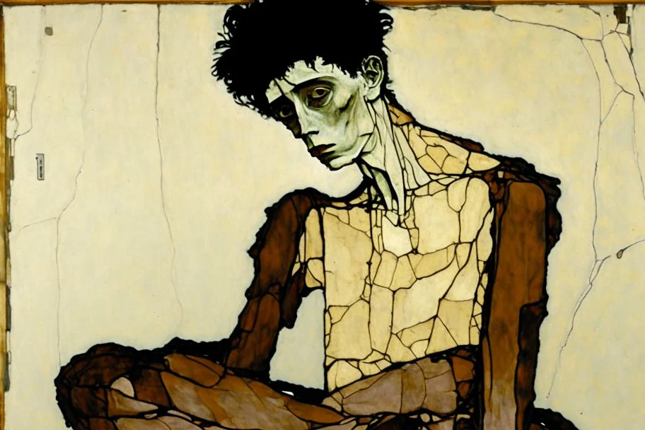 painting of a figure with the life-filled void of an empty existence, egon schiele masterpiece