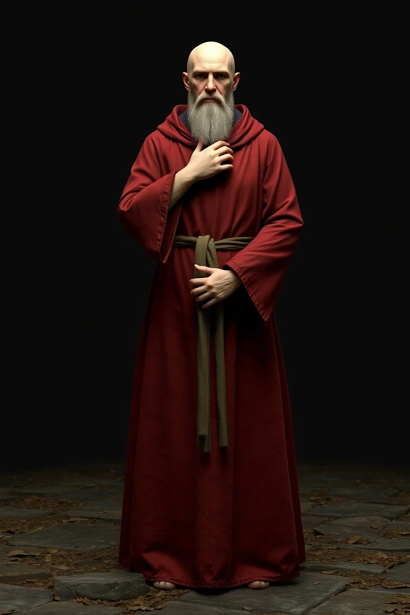 russian monk for a horror , silent hill style, 3d model, t-pose, full length, a pose, front face, for a videogame