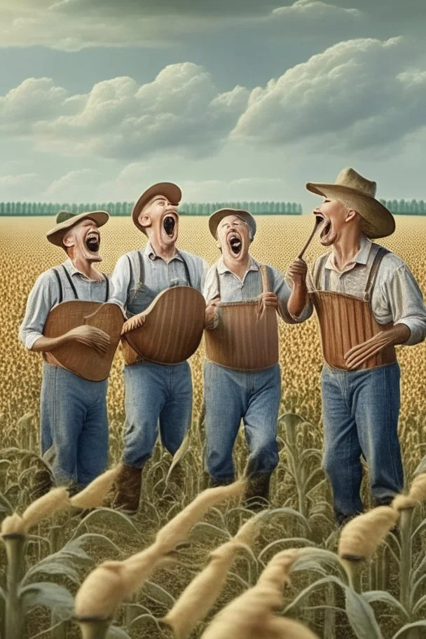 a group of farmers singing in the farming field